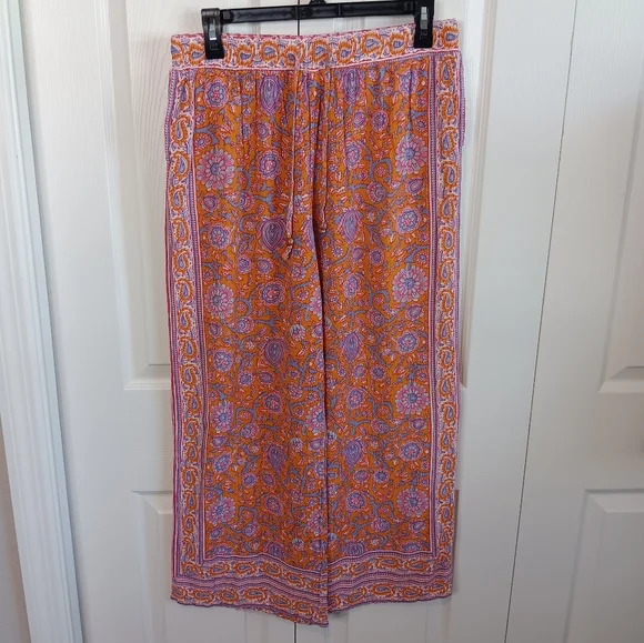 Vibrant Rachel Roy Paisley Wide-Leg Pants - Picture 1 of 7
